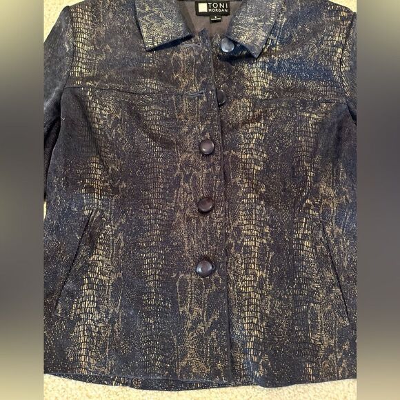 Toni Morgan gray and metallic gold jacket sz small - Picture 2 of 6